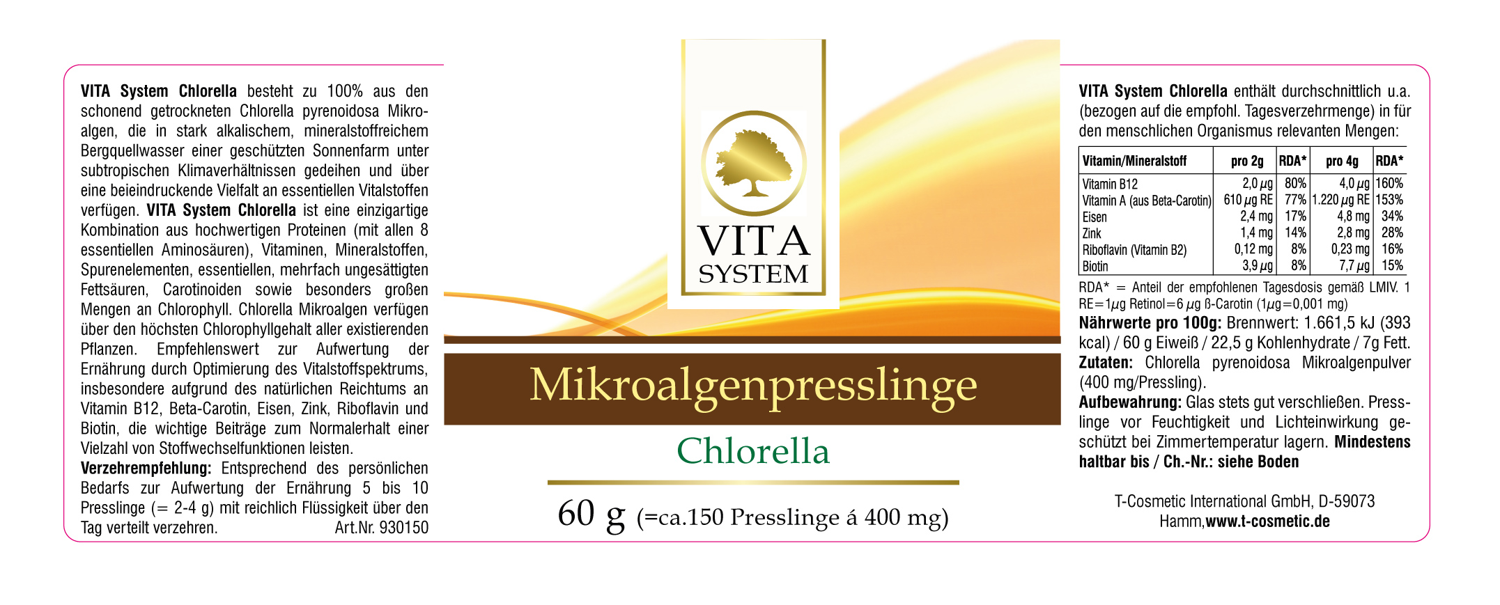 Chlorella Mikroalgenpresslinge