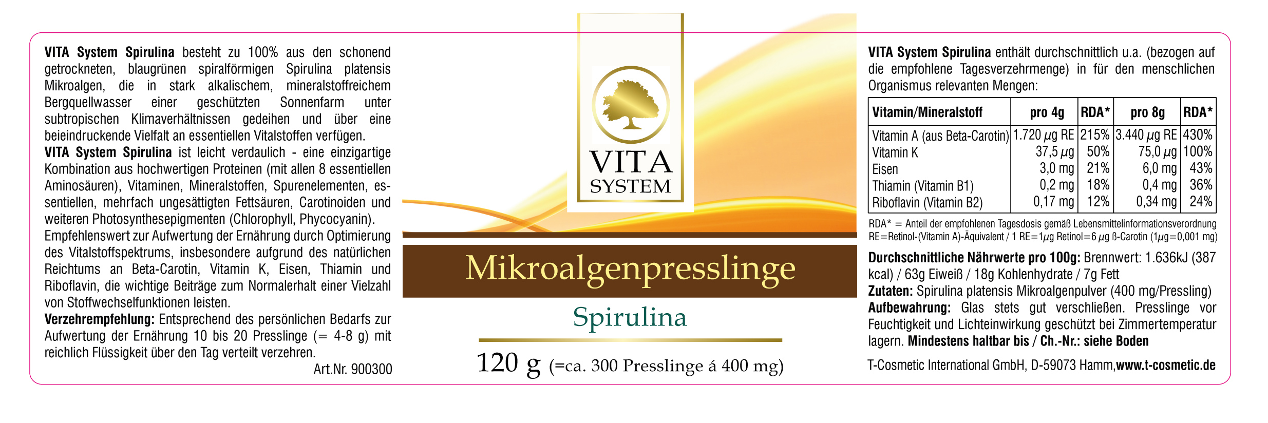 Spirulina Mikroalgenpresslinge